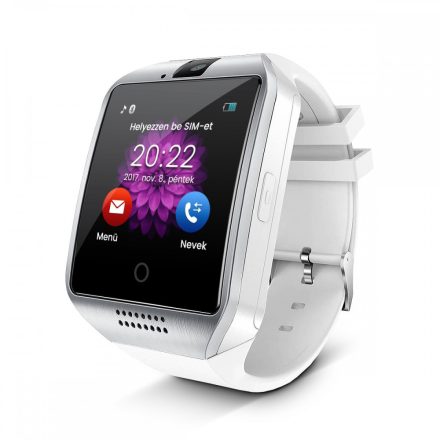 Rocket curved display smart watch in silver and white