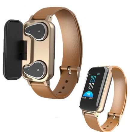 Power smart bracelet + gold earphone gold