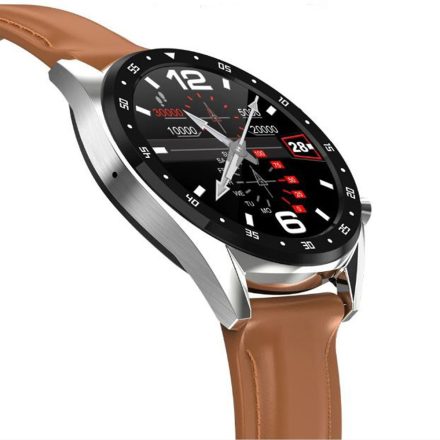 Enzus smart watch with brown leather strap