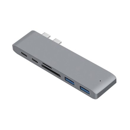 USB hub HUB MacBook- gray, Type-C, USB 3.0, SD, Micro SD, TF
