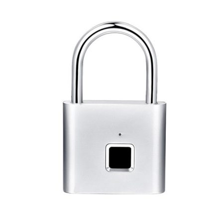 Fingerprint reader padlock, silver - one key less