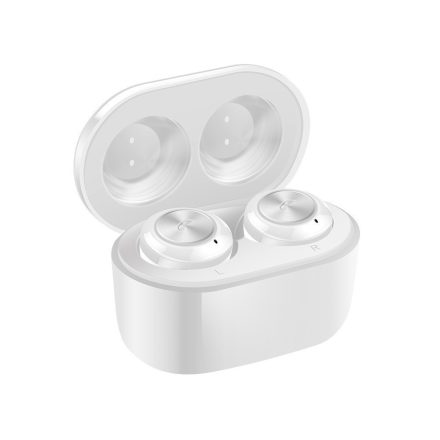 Alphaone A6 Airpods White Wireless Earphones - Built-in Powerbank, Microphone, Stylish Design