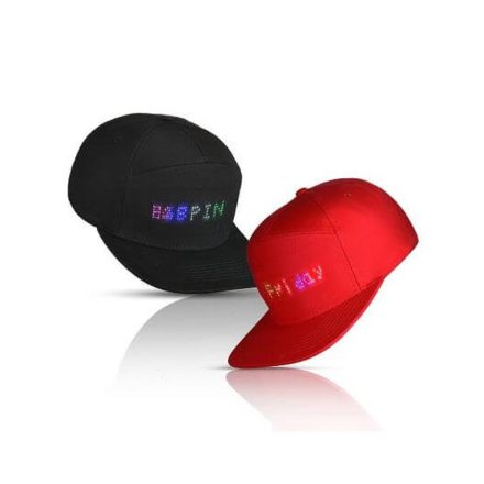 Led display Black USB baseball cap