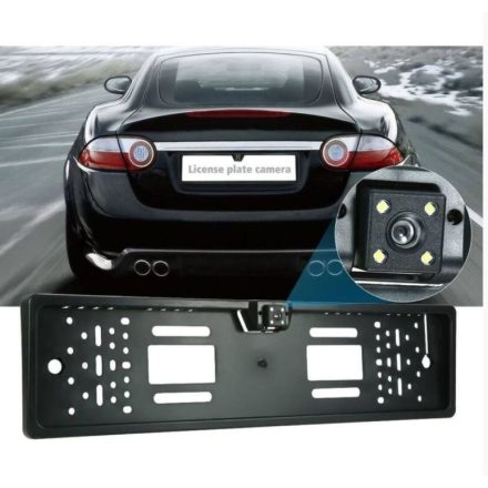 License plate frame with built-in camera