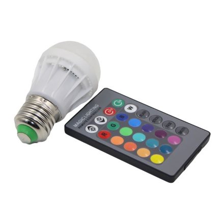 RGB led villanykörte távirányítóval