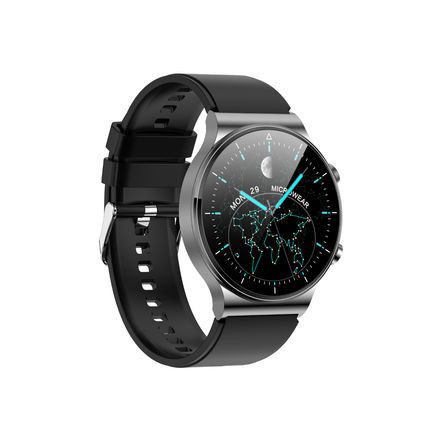 AMP black smart watch with gray strap